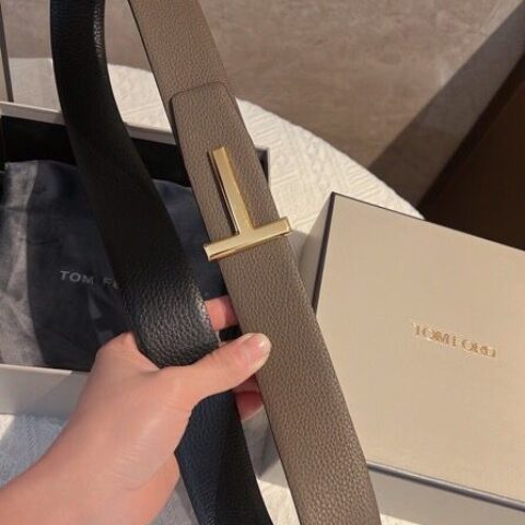 TOMFORD汤姆福特  男士T字搭扣双面腰带4.0cm