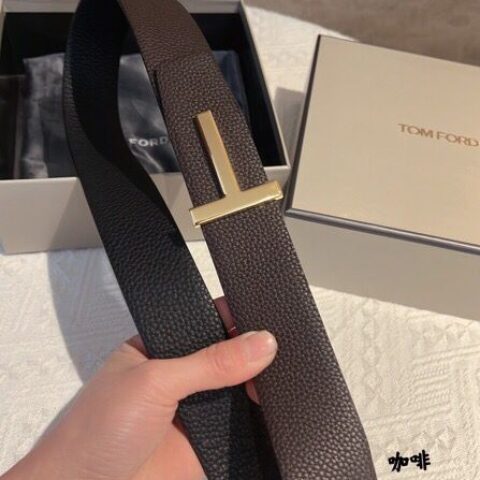 TOMFORD汤姆福特  男士T字搭扣双面腰带4.0cm