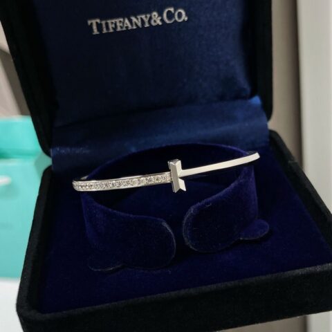 Tiffany&co 蒂芙尼 经典款T字系列T1带半钻手镯
