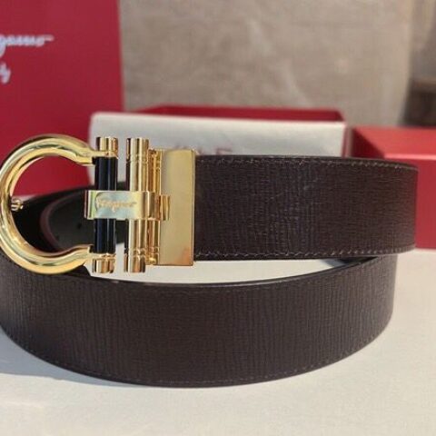 Salvatore Ferragamo菲拉格慕 金属抛光工艺男士3,5cm腰带