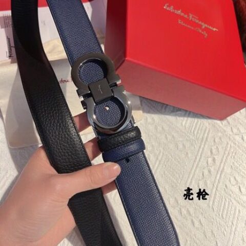 Ferragamo菲拉格慕 精致8字金属扣男士质感腰带3.5cm