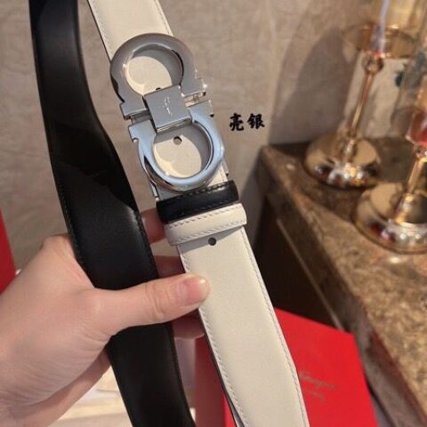 Ferragamo菲拉格慕 精致8字金属扣男士质感腰带3.5cm