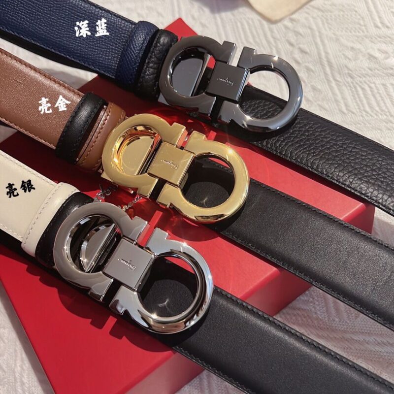 Ferragamo菲拉格慕 精致8字金属扣男士质感腰带3.5cm