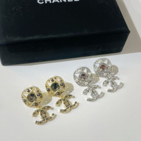 新款CHANEL香奈儿双c耳钉耳环