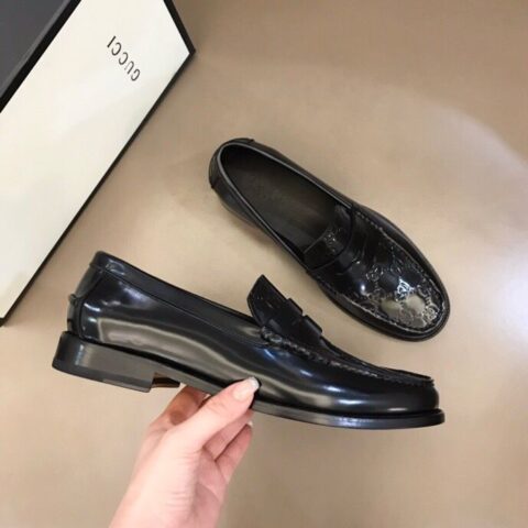 GUCCI古驰 进口头层牛皮G家原单男士正装商务皮鞋