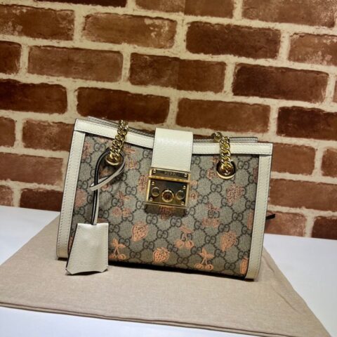 GUCCI古驰Padlock系列浆果印花小号托特包498156