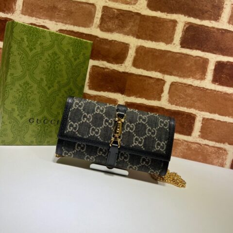 GUCCI古驰牛仔单肩斜挎链条包652681
