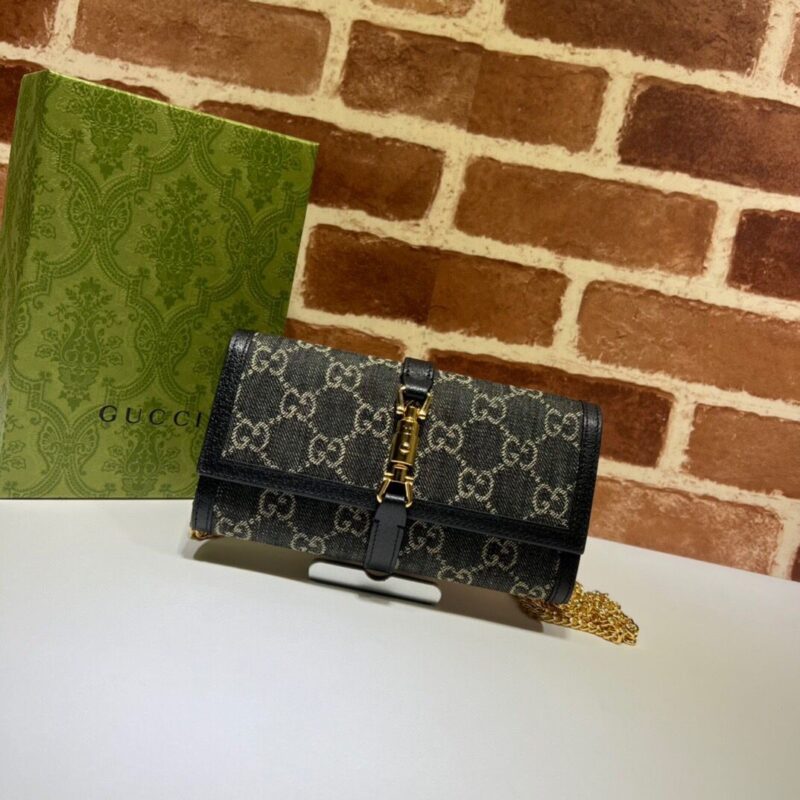 GUCCI古驰牛仔单肩斜挎链条包652681