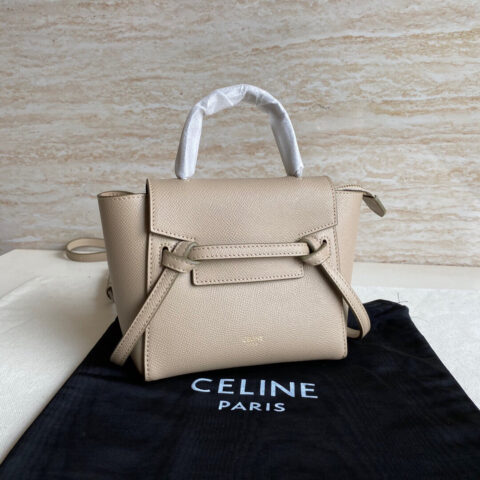 CELINE Belf PICO 迷你粒面小牛皮鲶鱼包 194263杏色
