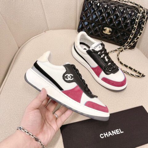 CHANEL香奈儿  大象纹小牛皮丝光牛绒早春新款运动鞋