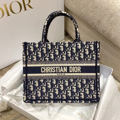 DIOR蓝色Oblique印花小号Book Tote手袋 M1265ZRIW_M928