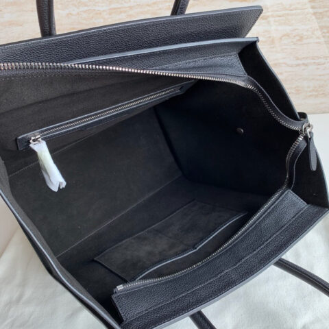 CELINE LUGGAGE MINI大号转鼓小牛皮笑脸包189213黑色荔枝纹