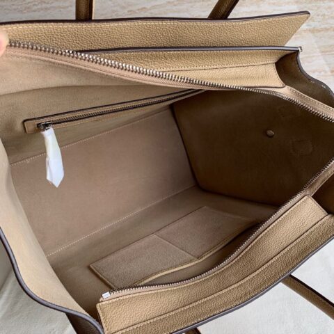 CELINE LUGGAGE MINI大号转鼓小牛皮笑脸包 189213杏色荔枝纹