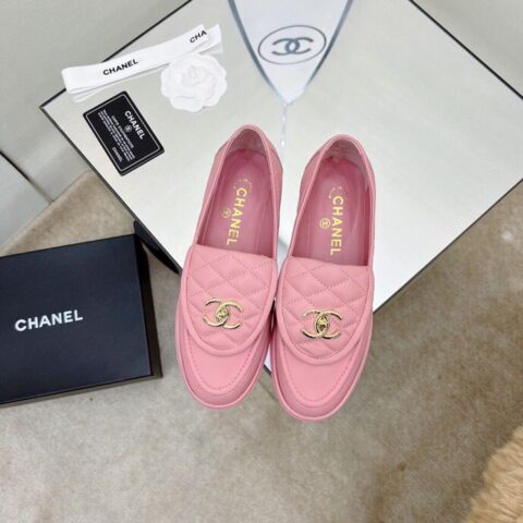 chanel香奈儿    复古英伦风小皮鞋乐福鞋女新款一脚蹬平底单鞋