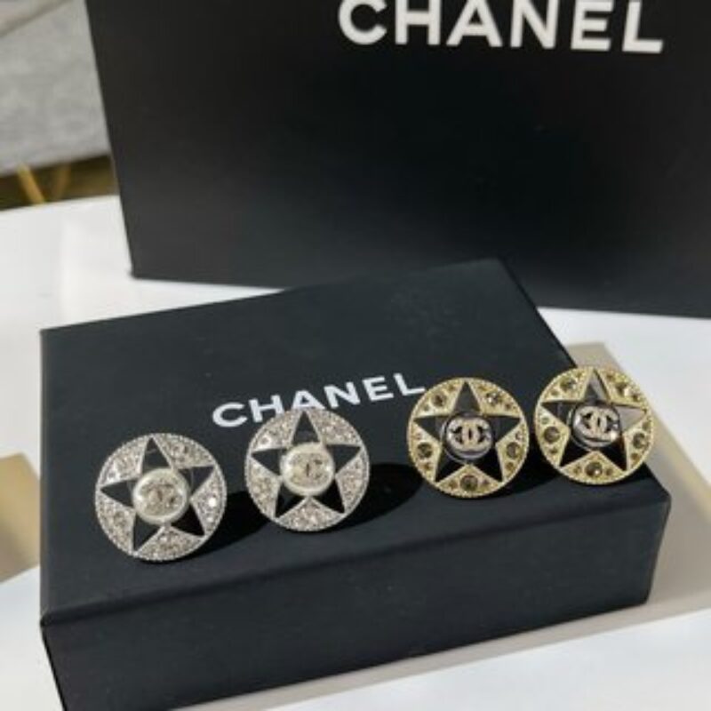 新款☑️CHANEL香奈儿双c五角星⭐星星耳钉耳环