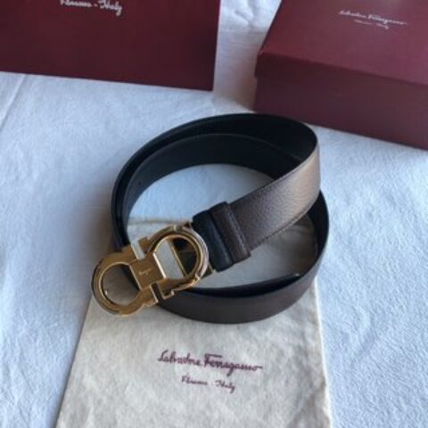 Ferragamo菲拉格慕 Gancini扣饰男士3.5cm腰带