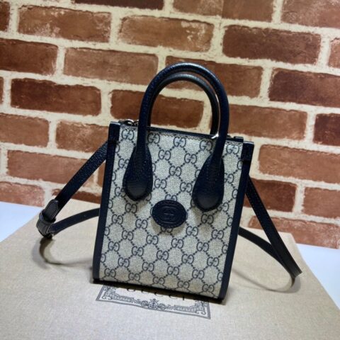 GUCCI古驰互扣式双G迷你托特包671623