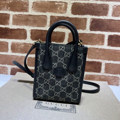 GUCCI古驰饰互扣式双G迷你托特包671623