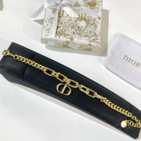 新款☑️DIOR迪奥金色CD项链 手链