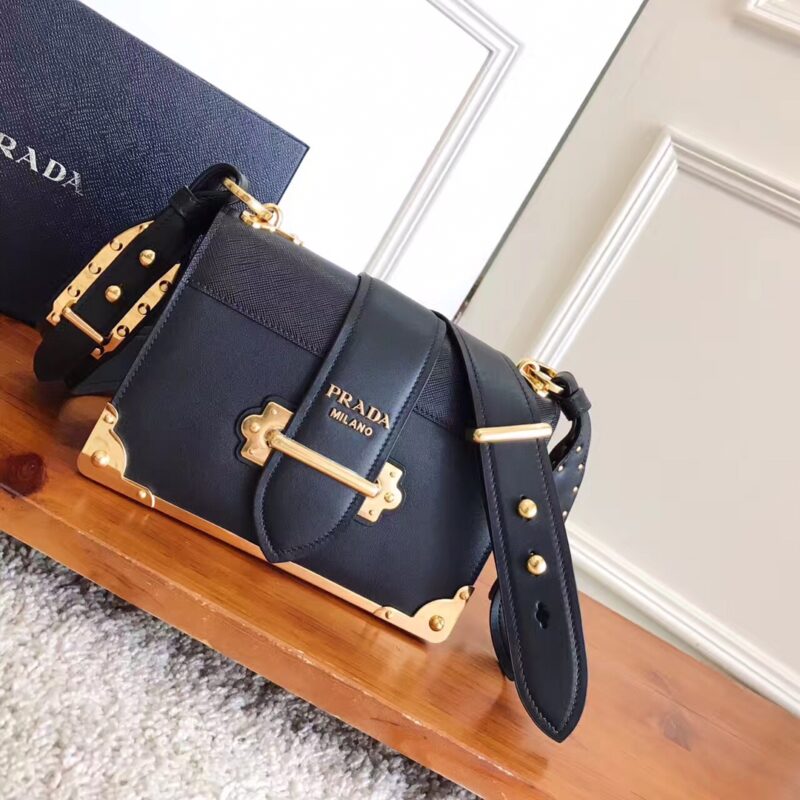 PRADA普拉达进口小牛皮女士肩背包1BD045
