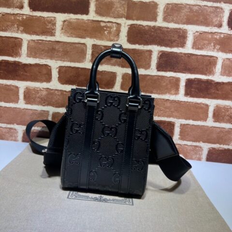 GUCCI古驰GG印花压纹迷你托特包696010