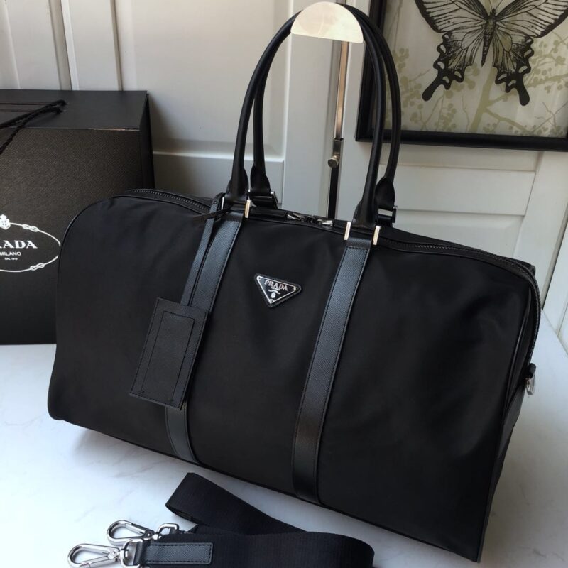 PRADA普拉达进口降落伞布料经典旅行包1V19S