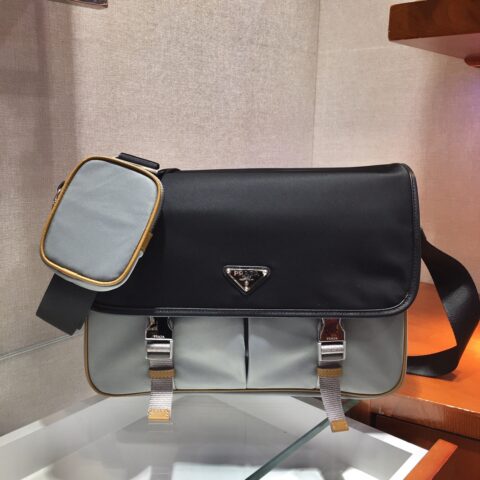 PRADA普拉达进口尼龙翻盖肩背包2VD768B