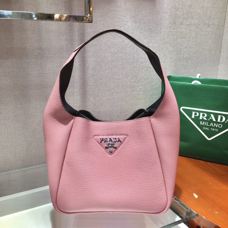 PRADA普拉达进口柔软细腻小牛皮菜篮子托特腋下包1BC127