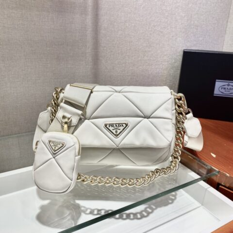 PRADA普拉达进口胎羊皮三合一肩背包1BD292
