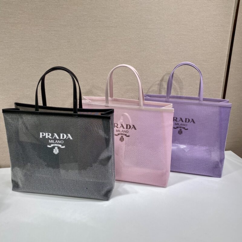 PRADA普拉达印花刻字徽标亮片tote托特包1BG416