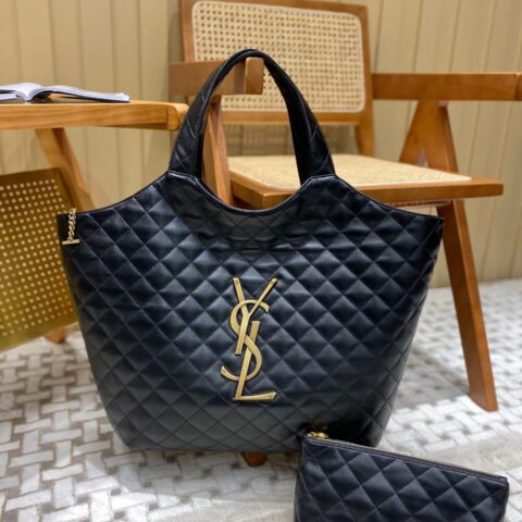 Saint laurent Ysl 𝗜𝗖𝗔𝗥𝗘 超大YSL标志小羊皮托特包 698651