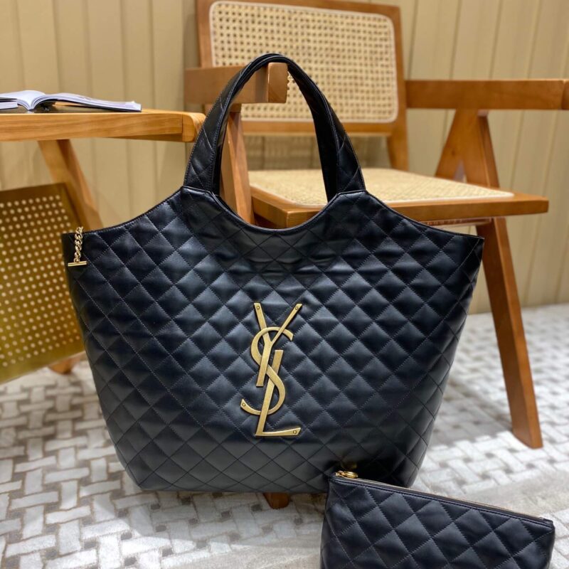 Saint laurent Ysl 𝗜𝗖𝗔𝗥𝗘 超大YSL标志小羊皮托特包 698651