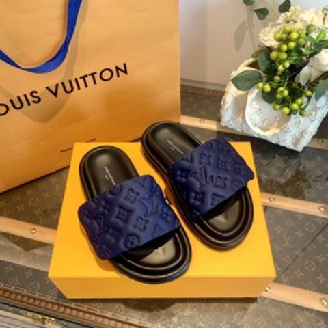 LV/路易威登 1v驴牌|𝟐𝟎𝟐𝟐春夏浮雕厚底 魔术贴拖鞋