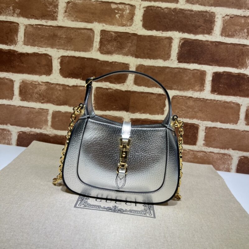 GUCCI古驰Jackie 1961系列银色迷你手袋675799