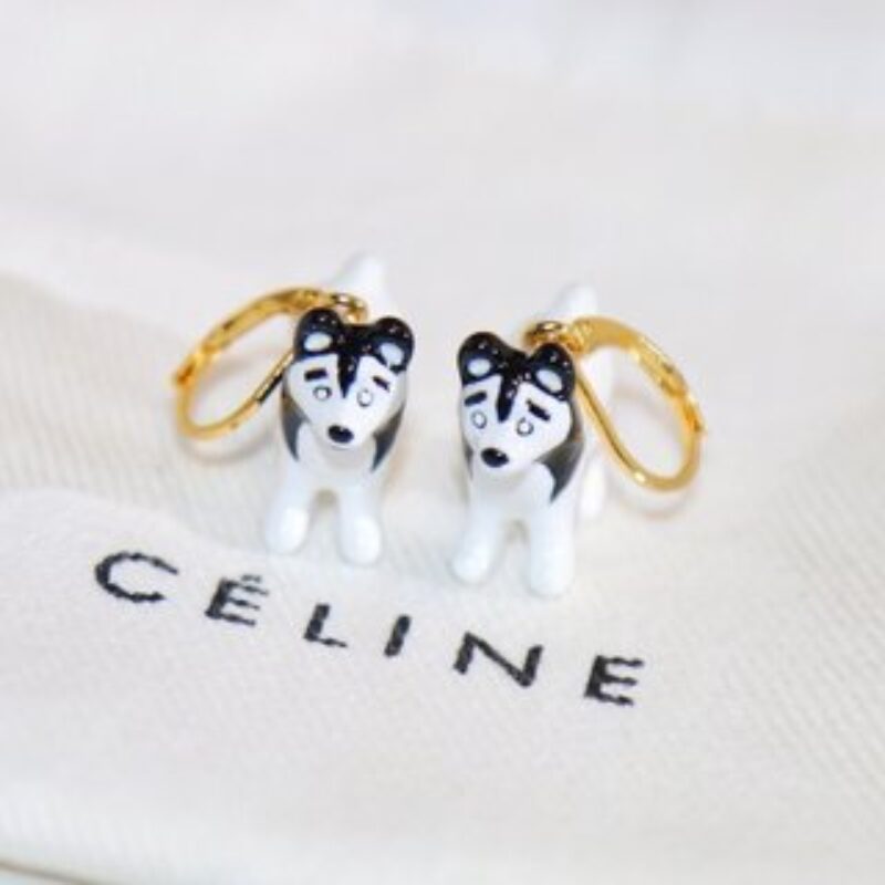 新款Celine赛琳哈士奇耳钉耳环