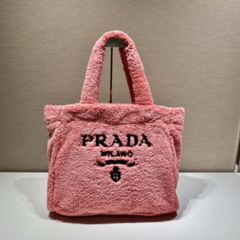 PRADA普拉达毛绒绒托特包1BG130