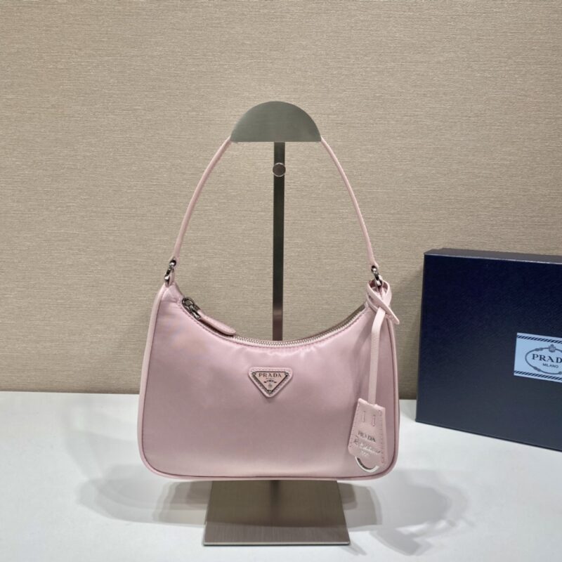 PRADA普拉达进口原厂降落伞布料月亮形中古包1NE204