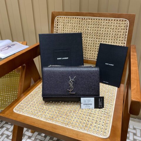 Saint laurent Ysl 𝑲𝒂𝒕𝒆 𝟮𝟰𝒄𝒎 链条包 354021黑色球纹银扣