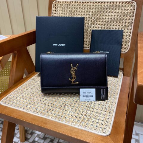 Saint laurent Ysl 𝑲𝒂𝒕𝒆 𝟮𝟰𝒄𝒎 链条包 354021黑色球纹金扣