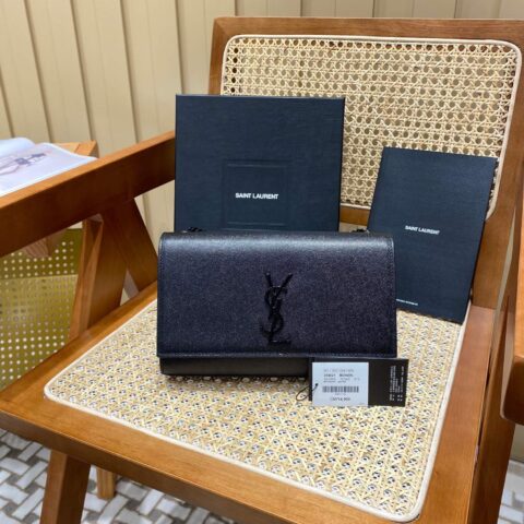 Saint laurent Ysl 𝑲𝒂𝒕𝒆 𝟮𝟰𝒄𝒎 链条包 354021黑色球纹黑扣