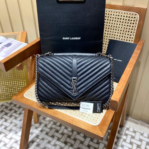 Saint laurent Ysl Monogram college_32cm黑色银扣392738