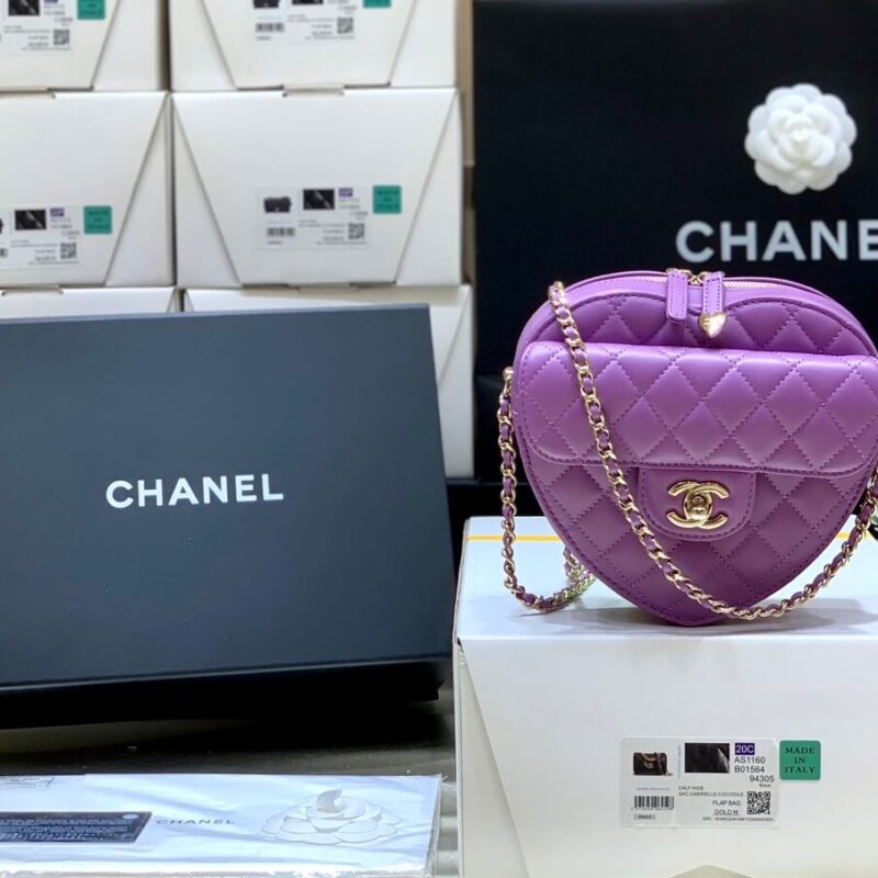 CHANEL 2022cc春夏爆款爱心包 AS3191紫色