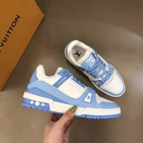 LV/路易威登 2022情侣款头层牛皮材质Trainer运动鞋