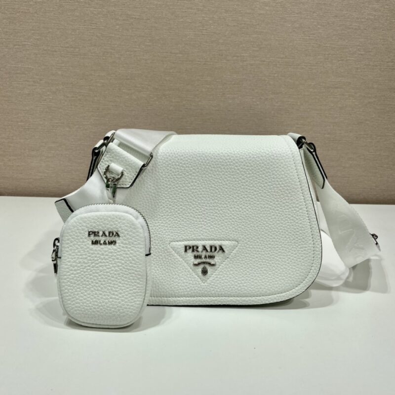 PRADA普拉达进口鹿皮纹牛皮肩背包1BD293