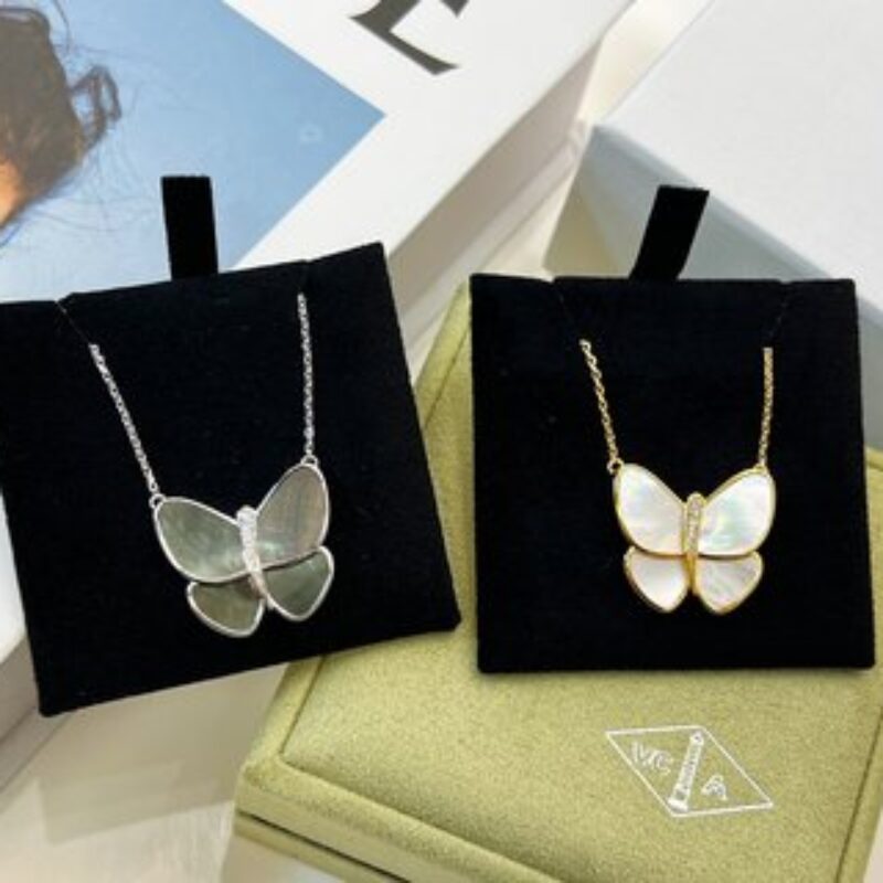 Van Cleef & Arpels梵克雅宝白贝 灰贝 蝴蝶项链