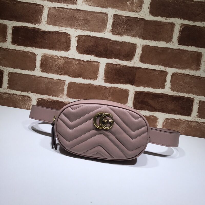 GUCCI古驰GG Marmont系列绗缝皮革腰包476434