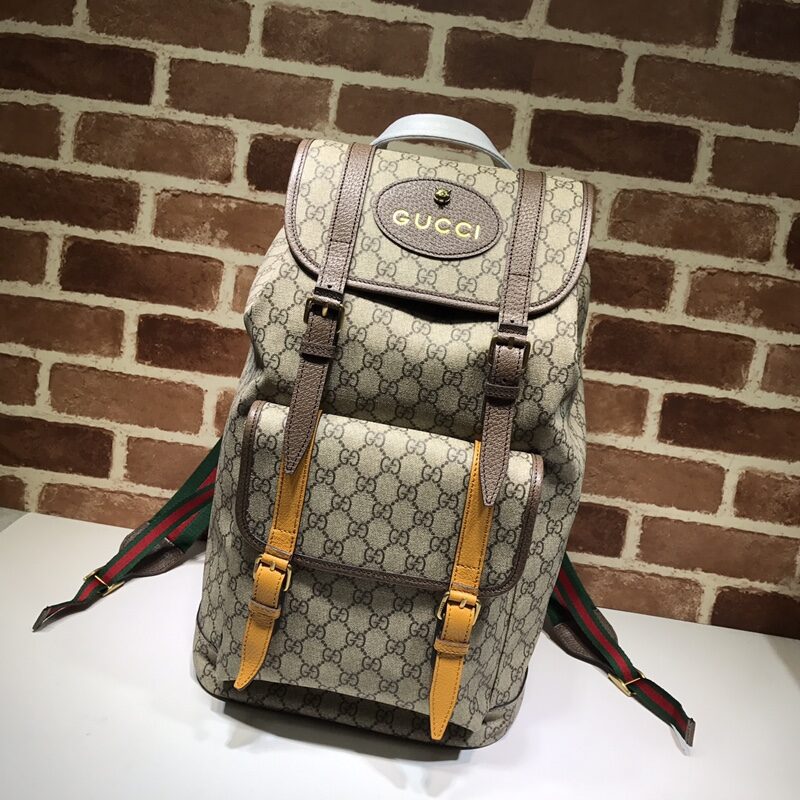 GUCCI古驰柔软高级人造帆布双肩背包473869