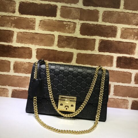 GUCCI古驰GG压印链条单肩斜挎包409486