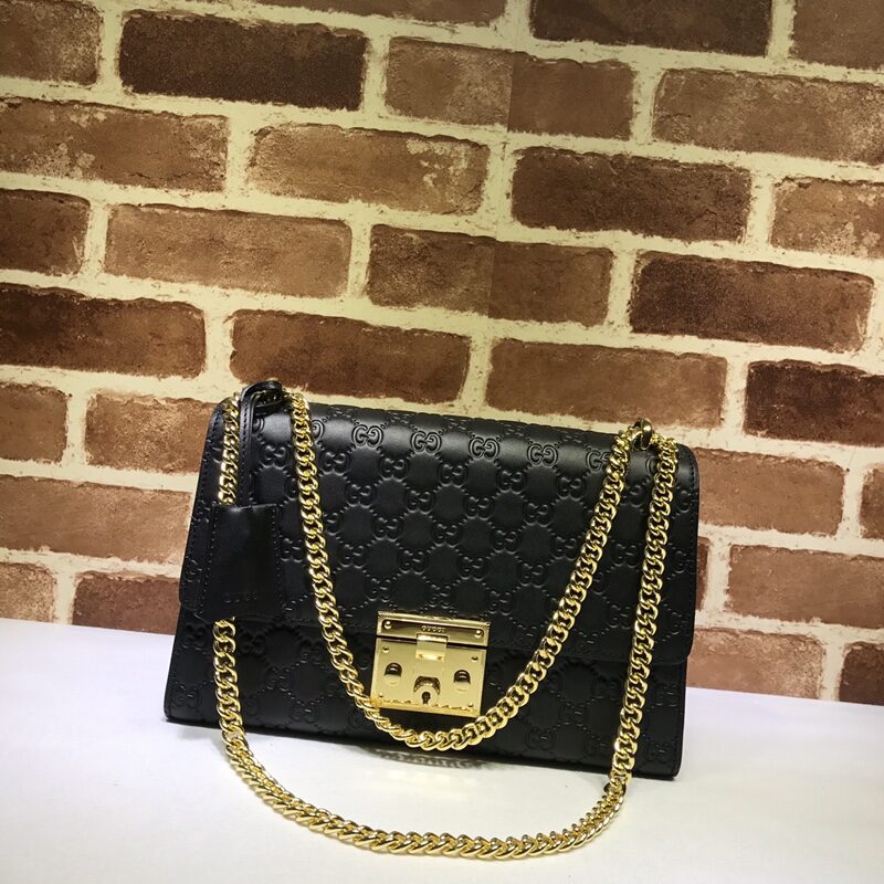 GUCCI古驰GG压印链条单肩斜挎包409486