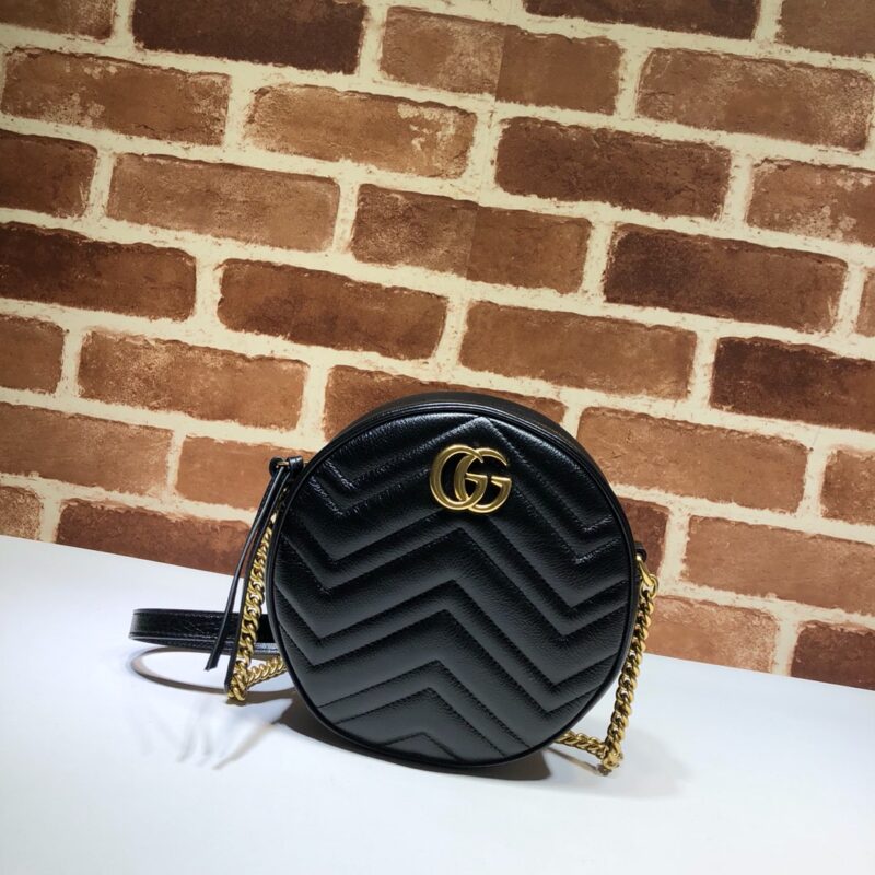 GUCCI古驰GG Marmont系列圆形迷你肩背包550154